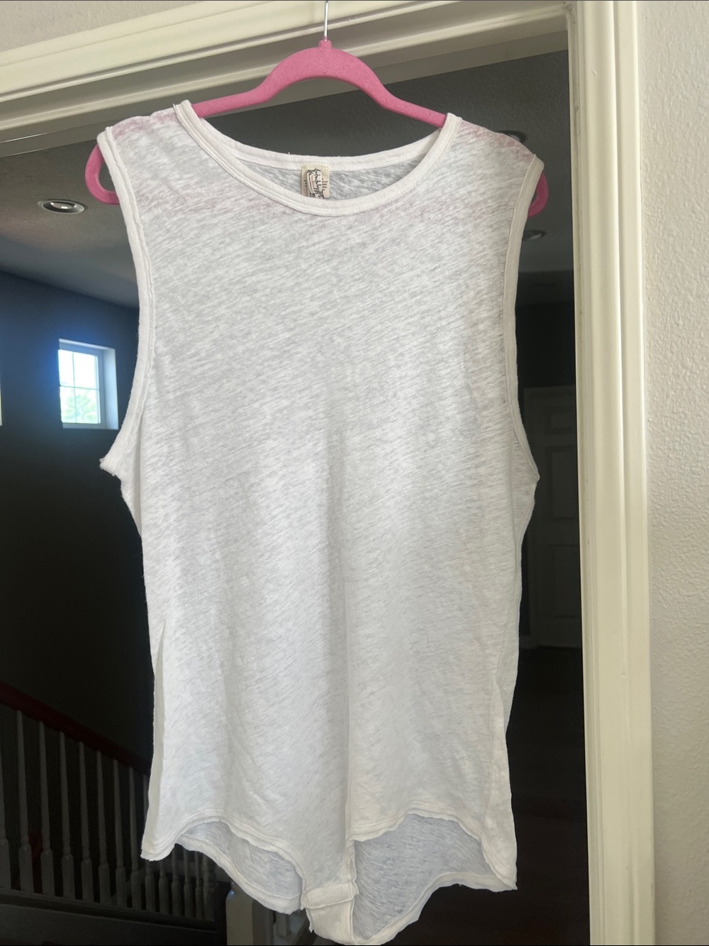 Free People White Sleeveless Slub Tank Bodysuit